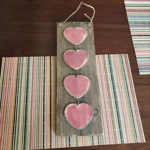 Cute vintage hearts with hooks sign
